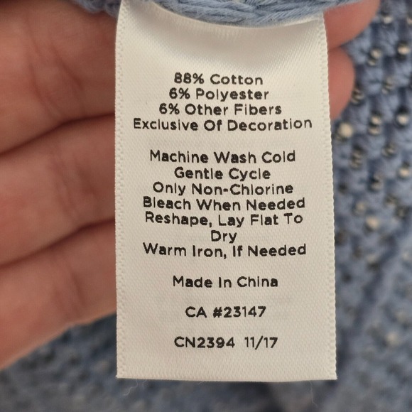 Talbots Womens Space Dyed Tweed Sweater Jacket Size 3X Blue Full Zip Peplum Hem - Picture 8 of 15